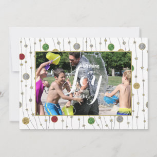 Christmas Photo Personalize Card "Ornaments/Stars"