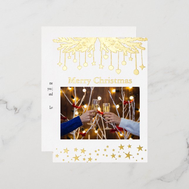 Christmas Photo Postcard, Foil Postcard (Front/Back)