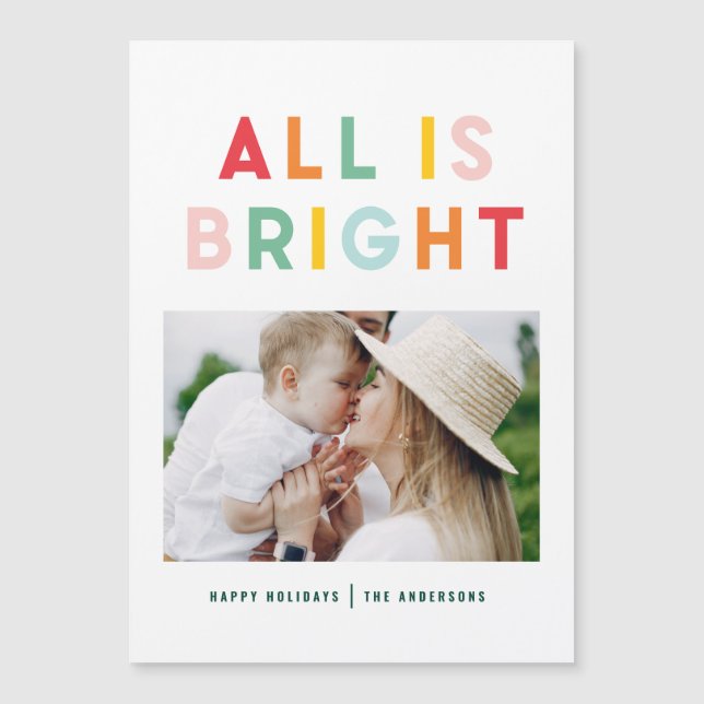 Christmas photo rainbow colourful bright modern (Front)
