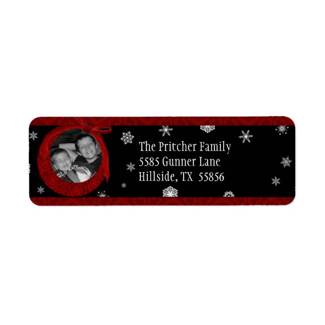Christmas Photo Return Address Label (Front)