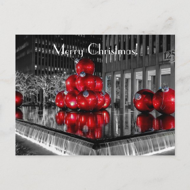 Christmas Photo @ Rockefeller Centre New York City Holiday Postcard (Front)