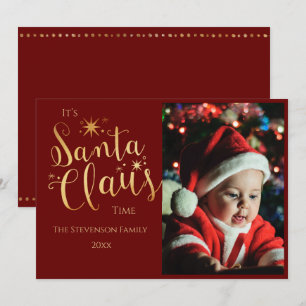 Christmas Photo Santa Claus Holiday Card