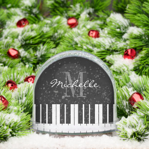 Christmas photo snow globe for piano player