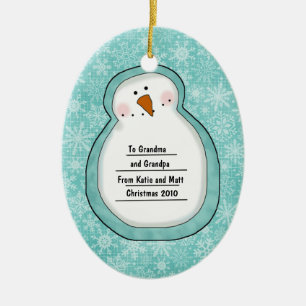 Christmas Photo Snowman Custom Photo Ceramic Ornament