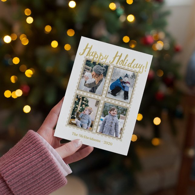 Christmas Photo Stamp Collage Holiday Card (Creator Uploaded)