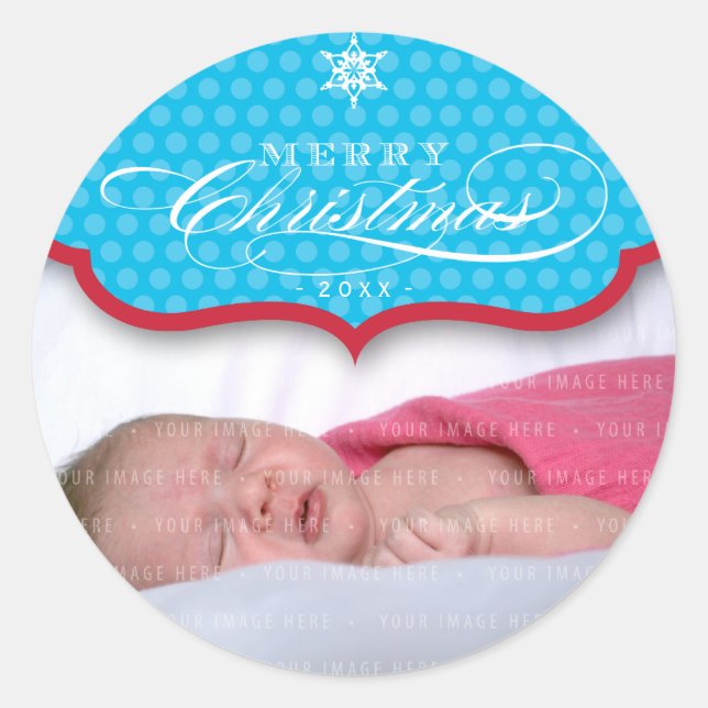 CHRISTMAS PHOTO STICKER :: snowflake1 1 (Front)