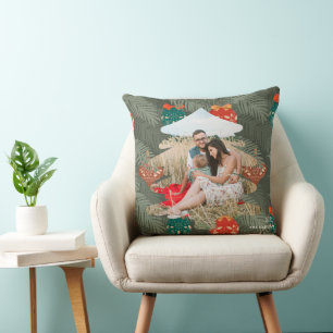 Christmas Photo Tree Throw Pillow