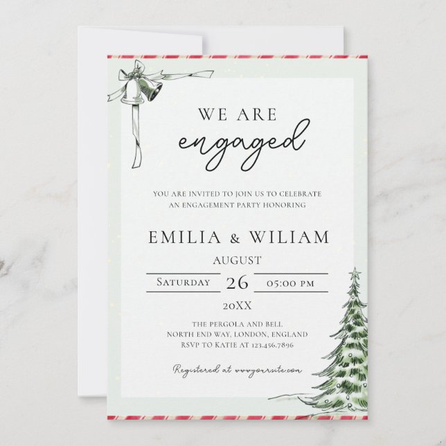 Christmas Photo Wedding Engagement Party Invitation (Front)