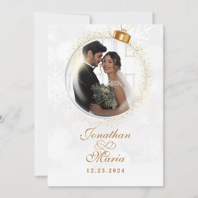 Christmas photo wedding invitation (Front)