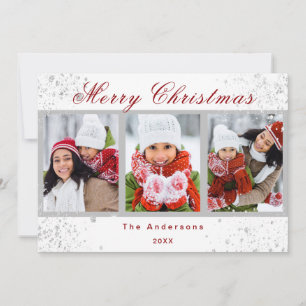 Christmas photo white red glitter sparkle modern