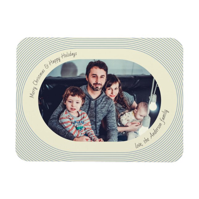 Christmas Photocard Playful Design Oval Photo Magnet (Horizontal)