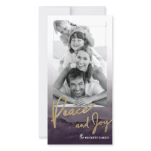 Christmas Photocard - Watercolors Peace and Joy