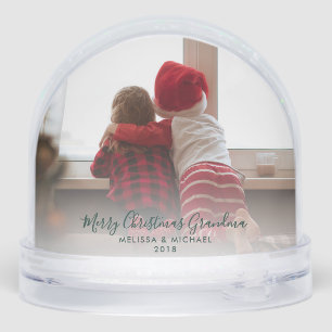 Christmas Photos Grandkids Past and Present Photos Snowglobe