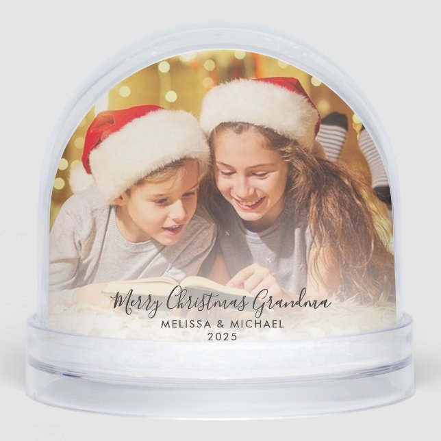 Christmas Photos Grandkids Photos Grandma Keepsake Snowglobe (Front)