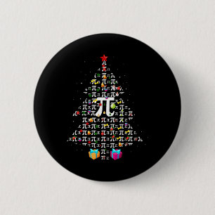 Christmas Pi Funny Mathematics Pi Day Christmas Tr 2 Inch Round Button