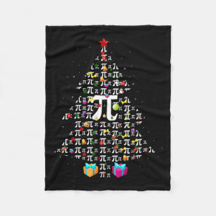 Christmas Pi Funny Mathematics Pi Day Christmas Tr Fleece Blanket