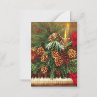 Christmas piano budget mini card