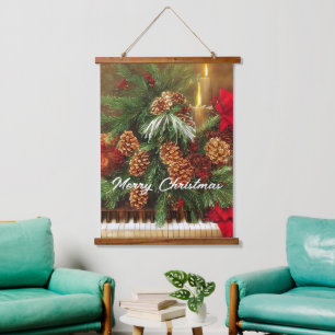 Christmas piano  hanging tapestry