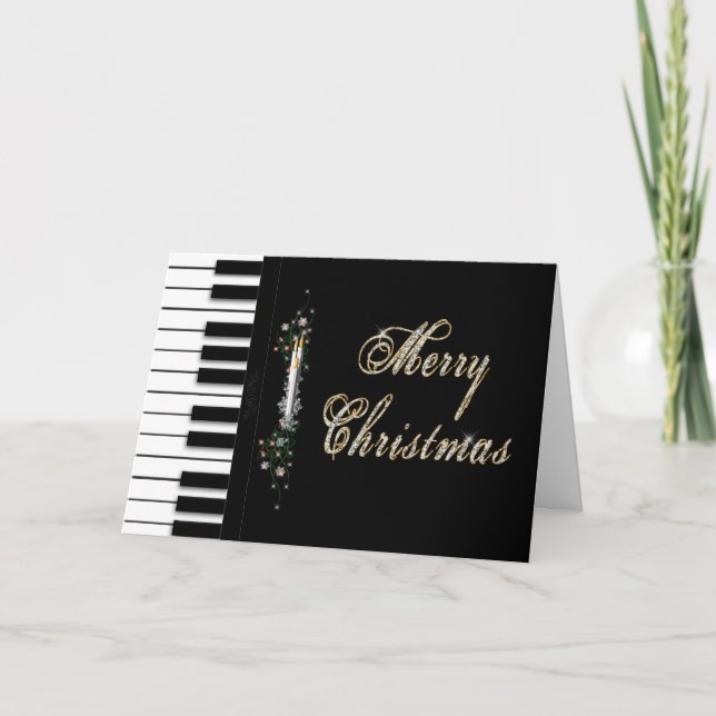 Christmas - Piano - Musical Holiday Card (Front)