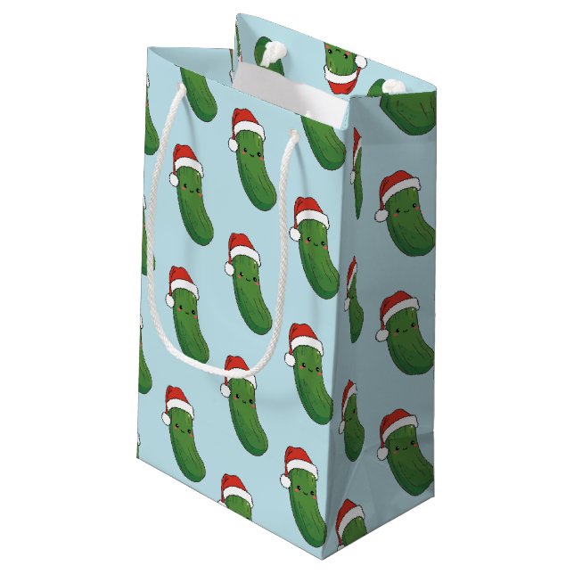 Christmas Pickle Small Gift Bag (Back Angled)