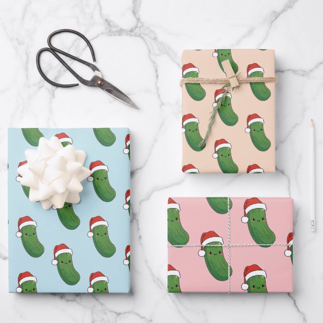 Christmas Pickle  Wrapping Paper Sheet (Front)