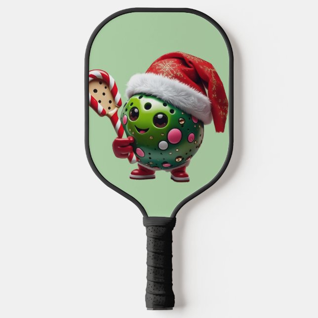  Christmas Pickleball Cheer – Santa Hat & Snowflak Pickleball Paddle (Front)