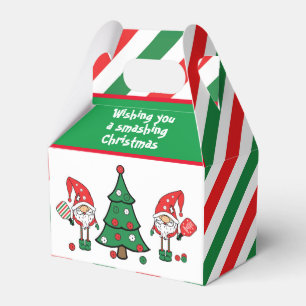 Christmas pickleball dwarfs, custom text  favor box