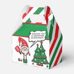 Christmas pickleball dwarfs, custom text gable favor box