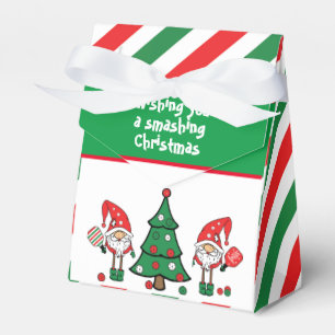 Christmas pickleball dwarfs, custom text tent favor box