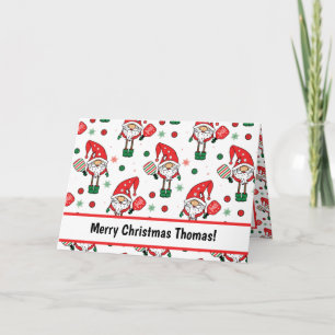 Christmas pickleball folded greeting  card