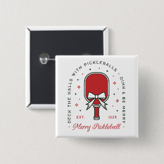 Christmas pickleball funny quotes party aesthetic 2 inch square button