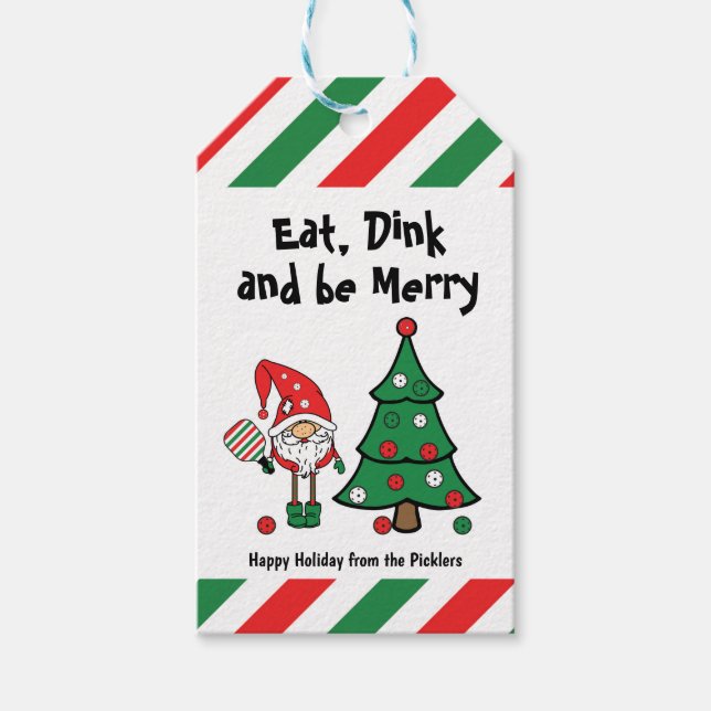 Christmas pickleball gift tags (Front)