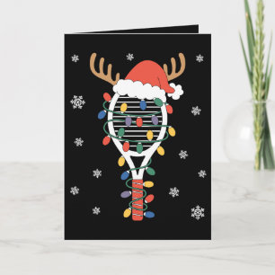 Christmas Pickleball Paddle Reindeer Antlers Xmas Card