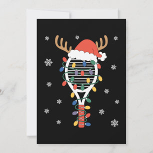 Christmas Pickleball Paddle Reindeer Antlers Xmas Invitation