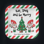 Christmas pickleball  paper plate<br><div class="desc">Cute  Christmas pickleball paper plate with Santa playing pickleball on white background. Eat,  dink and be merry</div>