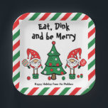 Christmas pickleball  paper plate<br><div class="desc">Cute  Christmas pickleball paper plate with Santa playing pickleball on white background. Eat,  dink and be merry</div>