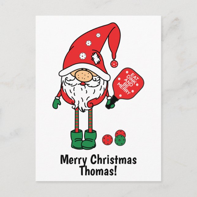 Christmas pickleball Postcard (Front)