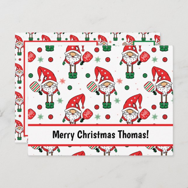 Christmas pickleball Postcard (Front/Back)