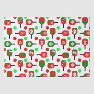 Christmas Pickleball Red Green Paddles Balls X-Mas Tissue Paper