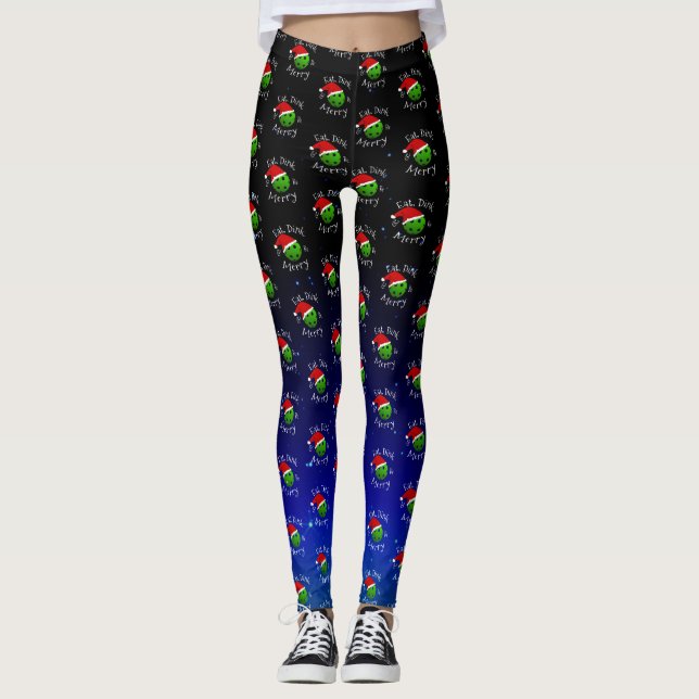 Christmas Pickleball Saying Leggings (Front)