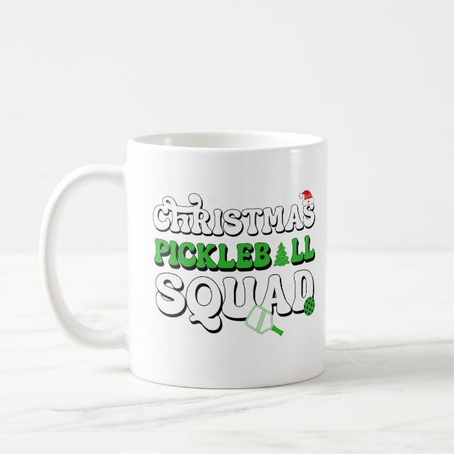 Christmas Pickleball Squad Pickleballer Xmas Lover Coffee Mug (Left)