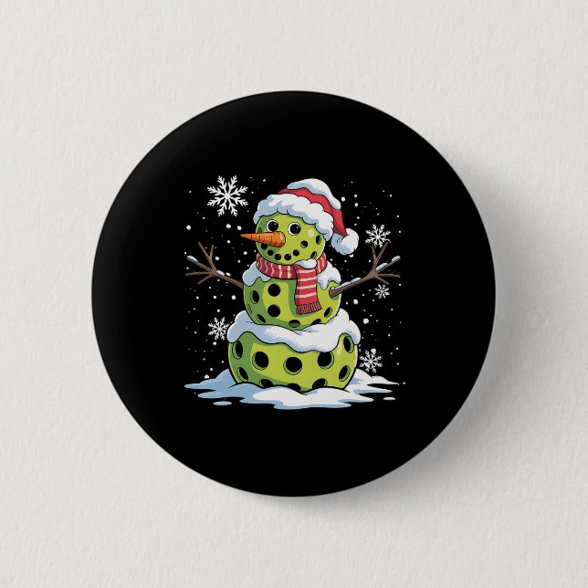 Christmas Picklell Snowman Christmas Women Men Kid 2 Inch Round Button (Front)