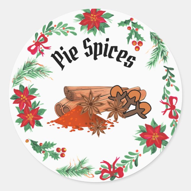 Christmas Pie Spices  Classic Round Sticker (Front)