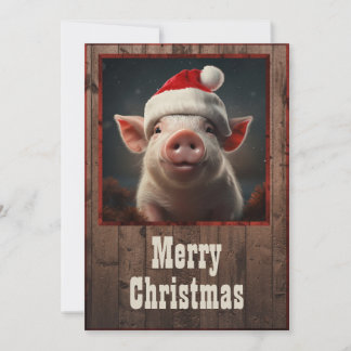 Christmas Pig Holiday Card