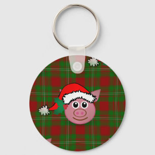 christmas pig keychain