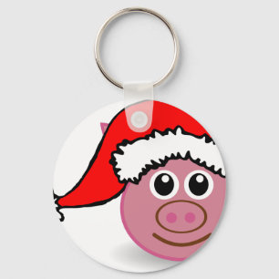 christmas pig keychain