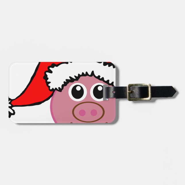 christmas pig luggage tag (Front Horizontal)