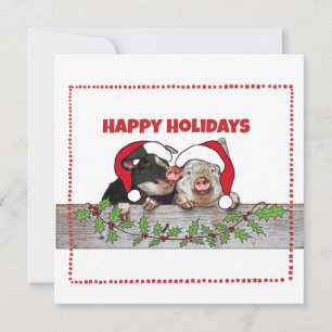 Christmas Pig Mates Holiday Card