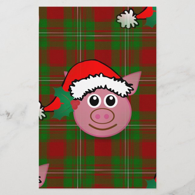 christmas pig stationery (Front)