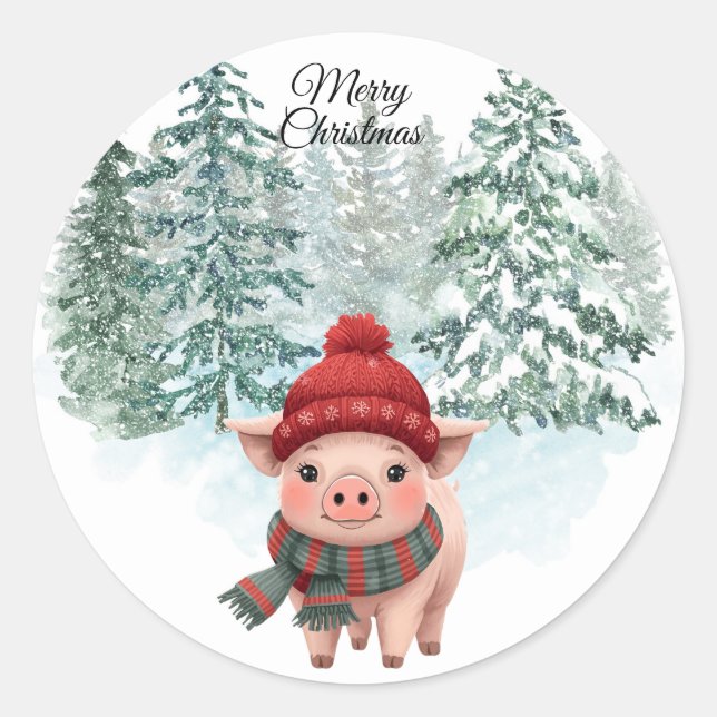 Christmas Pig Sticker (Devant)